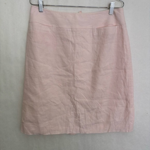 Talbots solid pink linen skirt 12 - Picture 1 of 6